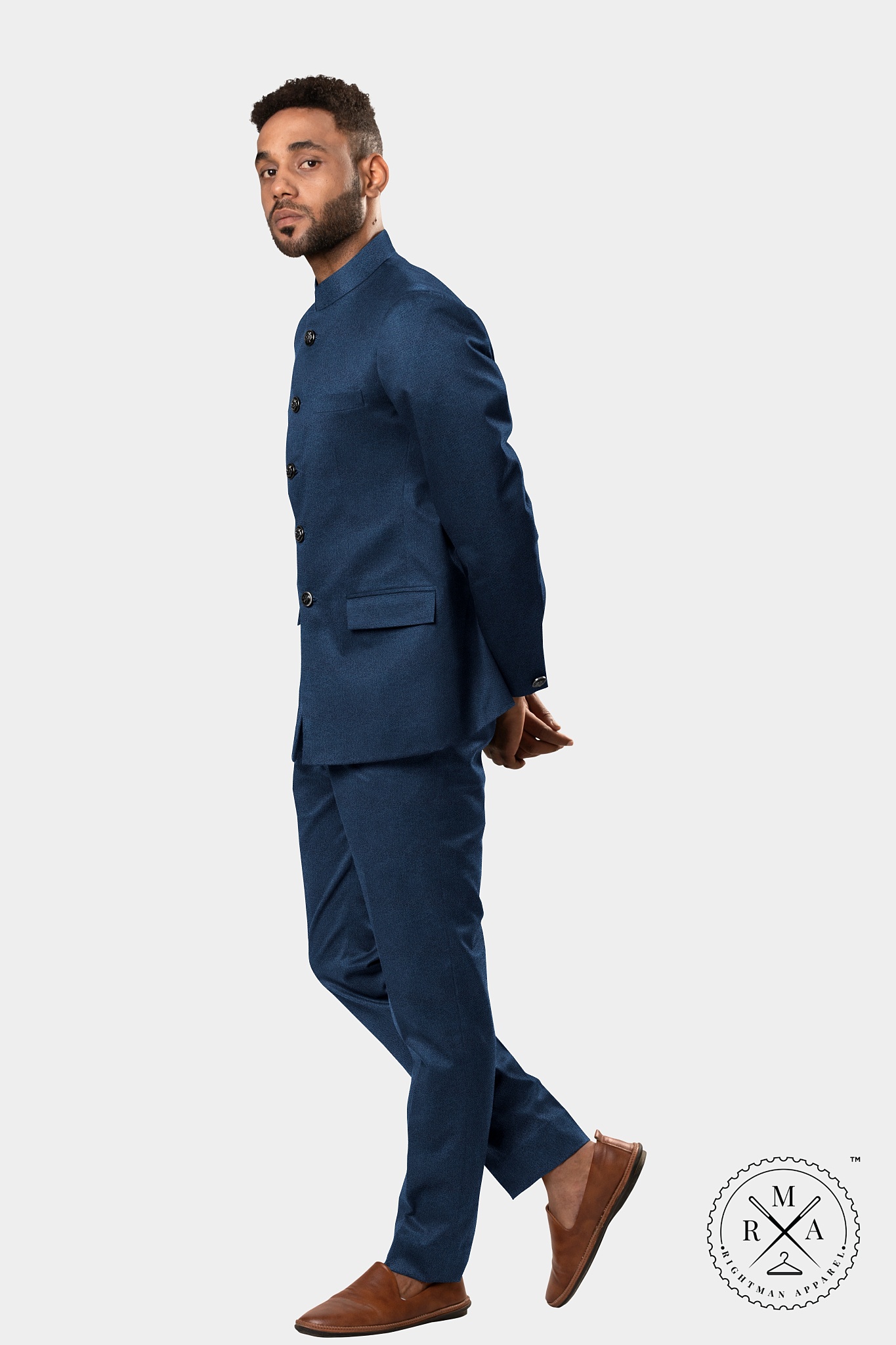 Modern Blue Velvet Jodhpuri Suit SU299